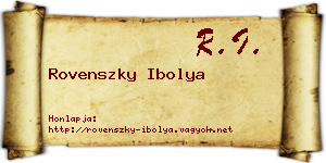 Rovenszky Ibolya névjegykártya